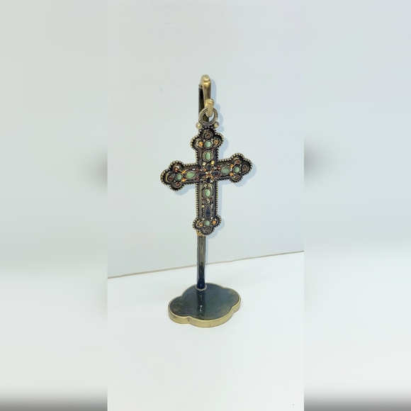 Olivia Riegel Designer Enamel Cross with Swarovski Crystals, Stand included. - Picture 3 of 11